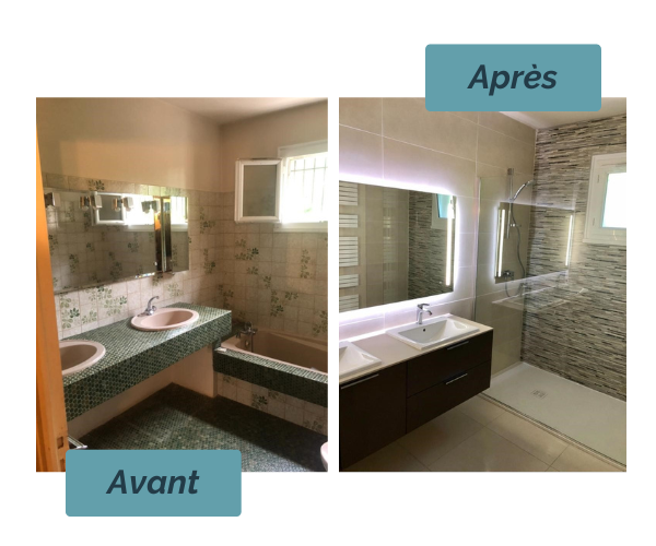 rénovation complète d'une salle de bain à Toulouse par l'artisan Dorénov31
