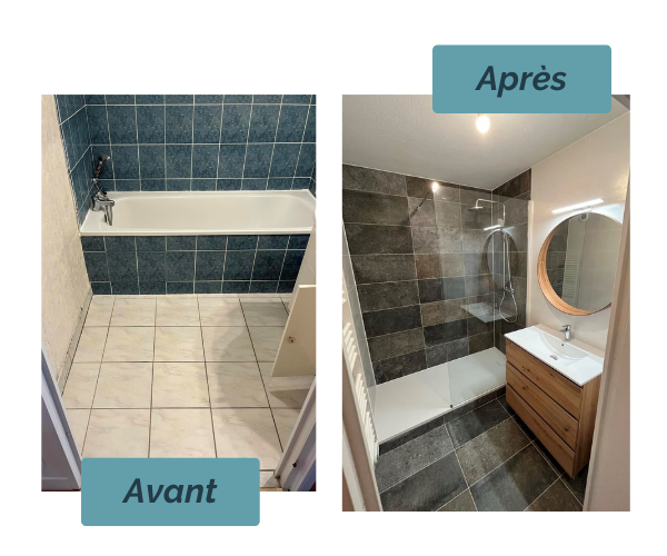 rénovation complète d'une salle de bain à Toulouse par l'artisan Dorénov31