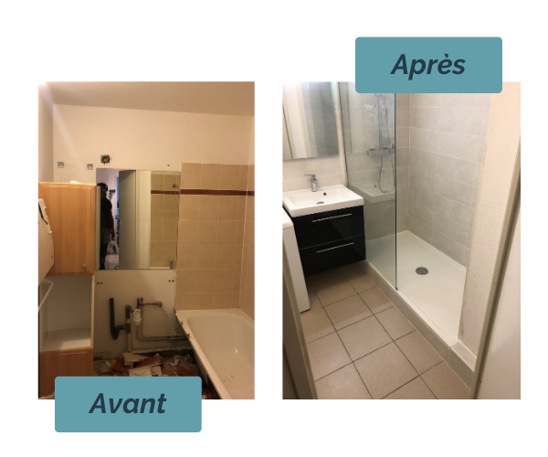 rénovation complète d'une salle de bain à Toulouse par l'artisan Dorénov31