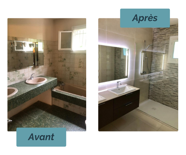 rénovation complète d'une salle de bain à Ramonville par l'artisan Dorénov31